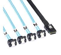 ADCAUDX Mini SAS to SATA Cable: 1M SFF-8087 to SATA 90 Degree Breakout