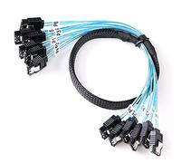 ADCAUDX SATA-III Cable-0.5M, 6Pcs/Set-6Gbps-Sata HDD-SSD Data-Cable Thin Replacement for Bitcoin Computer-Server CD DVD Drives Raid (1.6FT)