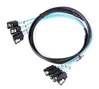 ADCAUDX SATA-III Cable-1M, 4Pcs/Set Bundle Long SATA Data-Cables Thin | Slim, Flexible, Multi, Straight 6Gbps Data with Locking Latch for Server Bitcoin Computer SSD HDD CD DVD, Hard Drive (3.3FT)