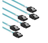 ADCAUDX SATA-III Cable:24 Inches,3 Pack Flexible Thin SATA Cable 2Ft Straight 6Gbps Data with Locking Latch for SSD, HDD, Hard Drives, Blue (0.6M)