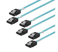 ADCAUDX Thin SATA-III Cable:12 Inches,3 Pack Flexible Straight SATA-Cable 6Gbps Data with Locking Latch for SSD, HDD, Hard Drives, Blue (0.3M)