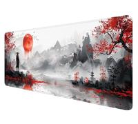 ADCCAT Gaming Mouse Pad 1000 x 500 x 3mm Large Green Rectangular Desk Mat, Japanese Mouse Pad with Stitched Edges, Non-Slip Rubber Base, Mangrove Mouse Pad for Office Desk Accessories