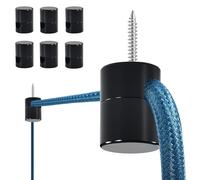 Adcssynd 6 Pack Aluminum Ceiling Hooks Heavy Duty for Hanging Lights, Swag Hooks for Ceiling, Black Swag Hook for Lamp Super Load, Decorative Modern Light Hanging Hook Easy to Use