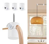 Adcssynd Adjustable Aluminum Ceiling Hooks for Hanging Lights Modern Swag Hooks 3 Pack Heavy Duty White