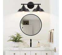 Adcssynd Farmhouse Bathroom Vanity Light Fixtures Black, Metal Bathroom Lights Over Mirror 2-Lights, Farmhouse Bathroom Light Fixtures, Black Vanity Light for Bathroom, Vanity, Mirror Cabinet