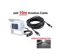 (add 10m 4Pin Cable) White Truck Backup Camera Heavy Duty 18 Led Ir Night Vision Waterproof Vehicle Rear View Camera For Trailer/pickups/rv