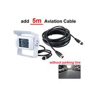 (add 5m 4Pin Cable) White Truck Backup Camera Heavy Duty 18 Led Ir Night Vision Waterproof Vehicle Rear View Camera For Trailer/pickups/rv
