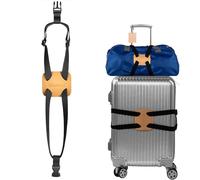 add a Bag Luggage Strap for suitcases，Luggage Bungee Strap，Adjustable Belt Bag Bungees with Buckles (Gold)