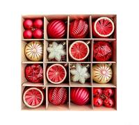 Add a Touch of Joy with 40PCS Colorful Christmas Ball Ornaments for Trees at For Weddings and Events (Red Gold)
