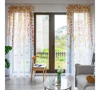 Add a Touch of Luxury with Floral Tulle Sheer Voile Net Curtains Perfect for Exceptional (Yellow)