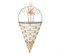 Add a Touch of Nature to Your Walls with this Hanging Rattan Plant Pot (White)