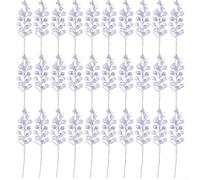 Add a Touch of Sparkle to Your Christmas with 30 Glittery Berry Stem Decorations for Creative Craft Projects (silver)