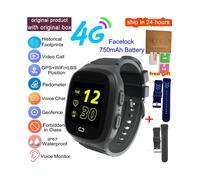 (add blue black strap, Asia Version) Kids Smart Watch 4G GPS Wifi Video Call SOS Tracker IP67 Waterproof Children's