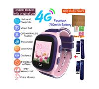 (add blue pink strap, European Version) Kids Smart Watch 4G GPS Wifi Video Call SOS Tracker IP67 Waterproof Children's