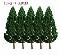 Add Depth to Your Models with 15Pcs Green Plastic Trees, Suitable for Various Teaching Materials (H=3.8CM)
