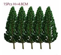 Add Depth to Your Models with 15Pcs Green Plastic Trees, Suitable for Various Teaching Materials (H=4.8CM)
