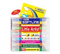 ADD Gel Softline Little Artist Colouring Pens, Multicolour, Twin Tip, Pack of 12, Fine + Broad Blending Strokes, Pens for Kids and Adults, Draw Sketch Write Calligraphy