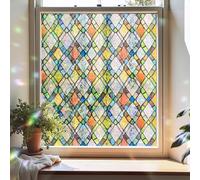 ADD.HERES Stained Glass Window Film Privacy,Gilded Rainbow Shards 44x200cm