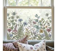 ADD.HERES Window Sticker Summer Window Clings Stained Glass Window Film UV Blocking Static Cling for Home Kitchen Office,Spring's Knowledge of the Wilderness 44x200D