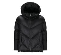 Add hooded chevron-quilted down jacket - Black S