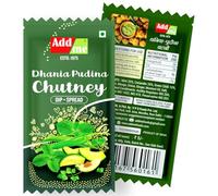 Add Me Dhania Pudina Chutney 15gm Sachet chotu Pack Green Hari chatni for bhel pani Puri 48 Sachet 720 Grams