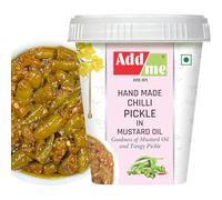 Add Me Hand Made Chilli Pickle 500 g in Mustard Oil | Kati Hari mirch Green Chili Mirchi Pickle 500gm