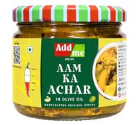 Add Me Home Made Mango Pickle in Olive Oil 300gm Aam ka Achar ramkela in Olive Oil Glass Pack