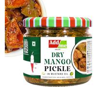 Add Me Home Made Sukha North Indian Aam ka Achar 300 G Dry Mango Pickle Very Less Mustard Oil 300gm Glass Jar