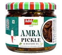 Add Me Homemade Fresh Amra Pickle 300g | Tasty and Tangy Indian Hog Plum Pickle 300gm Glass Pack