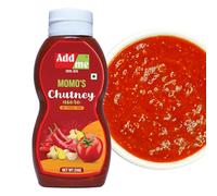 Add me Homemade Spicy Momos Chutney 210 G Red schezwan Chilli Garlic Tomato Sauce Squeeze Bottle