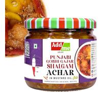 Add Me Homemade Sweet & Sour Mix Pickle of Cauliflower Carrot & Turnip 350g | Gobhi gajar Shalgam Pickle Glass Pack