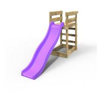 Add-On Wooden Platform With 6Ft Slide For Rebo Wooden Garden Swing Sets - Purple