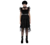 Addams Family Costume Kids Adults Halloween Fancy Dress School Girl Film