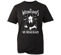 Addams On Wednesdays We Wear Black T-Shirt Top TV Show Gifts Unisex Wednesday Gifts Adults Unisex Top (Black, 4XL)