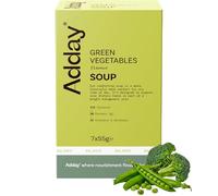 Adday - Total Diet Replacement Green Vegetable Soup - High Protein, High Fibre and Nutritionally Complete Ready Meals - Vegetarian Food, Gluten Free and Halal - Contains Vitamin D, Iron and More