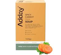 Adday - Total Diet Replacement Spicy Carrot Soup - High Protein, High Fibre and Nutritionally Complete Ready Meals - Vegetarian Food, Gluten Free and Halal - Contains Vitamin D, Iron and More