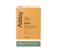 Adday - Total Diet Replacement Spicy Carrot Soup - High Protein, High Fibre and Nutritionally Complete Ready Meals - Vegetarian Food, Gluten Free and Halal - Contains Vitamin D, Iron and More