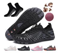 AddBili Barefoot Grounding Shoes for Men & Women with Solid Pure Copper Screws, Metal Fabric Insole, 2 Pairs Grounding Socks | Secure | Effective and | Comfortable- B36, Black, 15 Women/14 Men