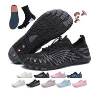 AddBili Grounding Shoes Barefoot Shoes with Copper Infused Iinsoles & Conductive Socks, Grounded Footwear for Women Effectively Soft,Comfortable, Black- White, 9 Women/8 Men