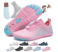 AddBili Grounding Shoes Barefoot Shoes with Copper Infused Iinsoles & Conductive Socks, Grounded Footwear for Women Effectively Soft,Comfortable, Pink-white, 7.5 Women/6.5 Men