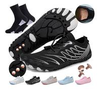 AddBili Grounding Shoes with Copper Grounded Footwear Barefoot Shoes Effectively Soft Comfortable, Black-2socks, 10 Women/9 Men