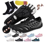 AddBili Grounding Shoes with Copper Grounded Footwear Barefoot Shoes Effectively Soft Comfortable, Black-2socks, 10 Women/9 Men