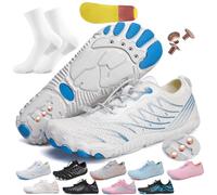 AddBili Grounding Shoes with Copper Grounded Footwear Barefoot Shoes Effectively Soft Comfortable, White-2socks, 8.5 Women/7.5 Men