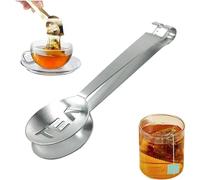 Addein 1 Pack Tea Bag Squeezer Tongs, Stainless Steel Teabag Squeezer Tool, Tea Bag Holder Tea Tongs Strainer Clip Spoon for Gripping Tea Bags Ice Sugar Cubes