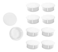 Addein 10Pcs Plastic Hole Plugs, Snap on Type Screw Cap, 20mm Flush Type Round Hole Plugs Cover, Drill Hole Cover Caps for Cabinet Desk Table Chair Cupboard Wardrobe