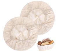 Addein 2Pcs Round Bread Basket Cloth Liner, Sourdough Bakery Basket Towel, Proofing Cloth Bread Baking Supplies for Bakery Home Baking