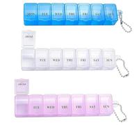 Addein 3 Piece Pill Box Organiser, 7 Day Tablet Organiser, Weekly Pill Box Pill Organiser for Medication, Supplements, Vitamins, Cod Liver Oil