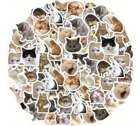 Addein 46Pcs Cute & Funny Cat Meme Stickers for Suitcase, Water Bottle, Phone Case, Laptop, Computer & Skateboard