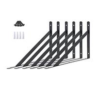 AddGrace 6pcs Shelf Brackets Heavy Duty Triangle Shelf Bracket Black 300mm