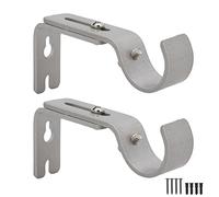 AddGrace Adjustable Curtain Bracket, Fits up to 1 inch Rod, Set of 2, Sturdy Extendable Rod Holder, Metal Single Bracket